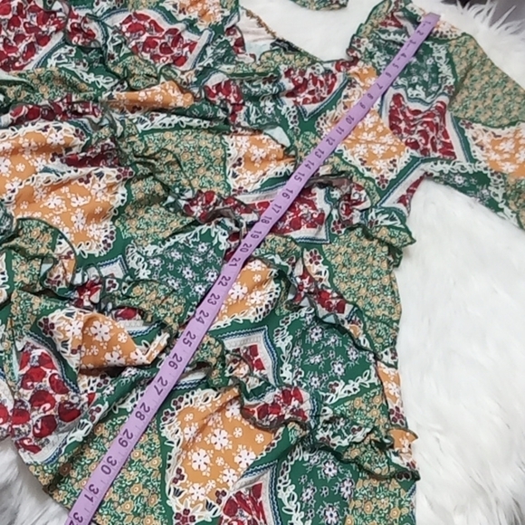 𝅺Bohemian Printed Mini Dress Medium - Picture 5 of 12